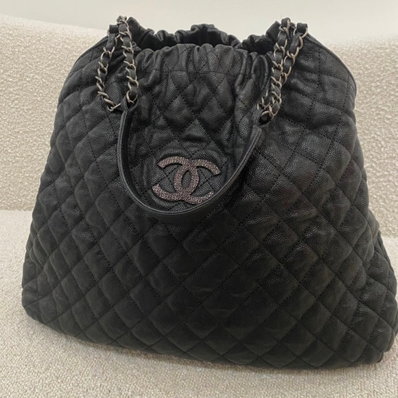Authentic Pre-Owned Chanel Black Caviar Elastic CC Tote - Picture 2 of 16